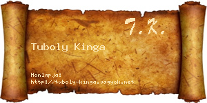 Tuboly Kinga névjegykártya
