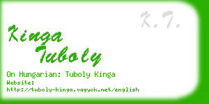 kinga tuboly business card
